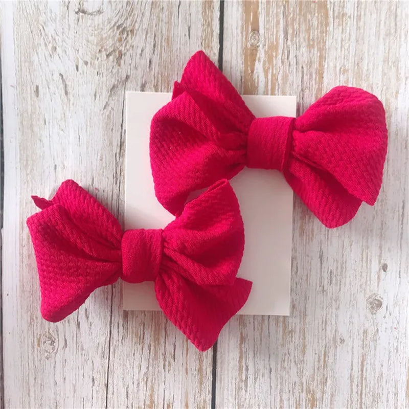 Baby Headwear Toddler Kids Hair Clip Baby Girls 2Pcs Hairbows Solid Color Bowknot Baby Cute Accessories 9 Colors Newest Trendy