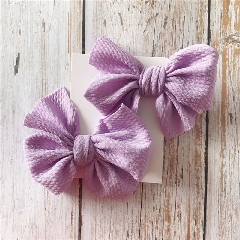 Baby Headwear Toddler Kids Hair Clip Baby Girls 2Pcs Hairbows Solid Color Bowknot Baby Cute Accessories 9 Colors Newest Trendy