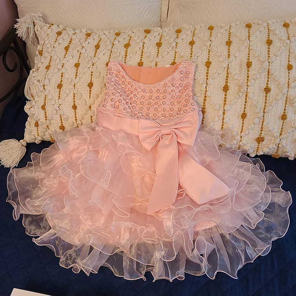 Baby Girl Dresses Ruffle Lace Pageant Party Wedding Flower Girl Dress…