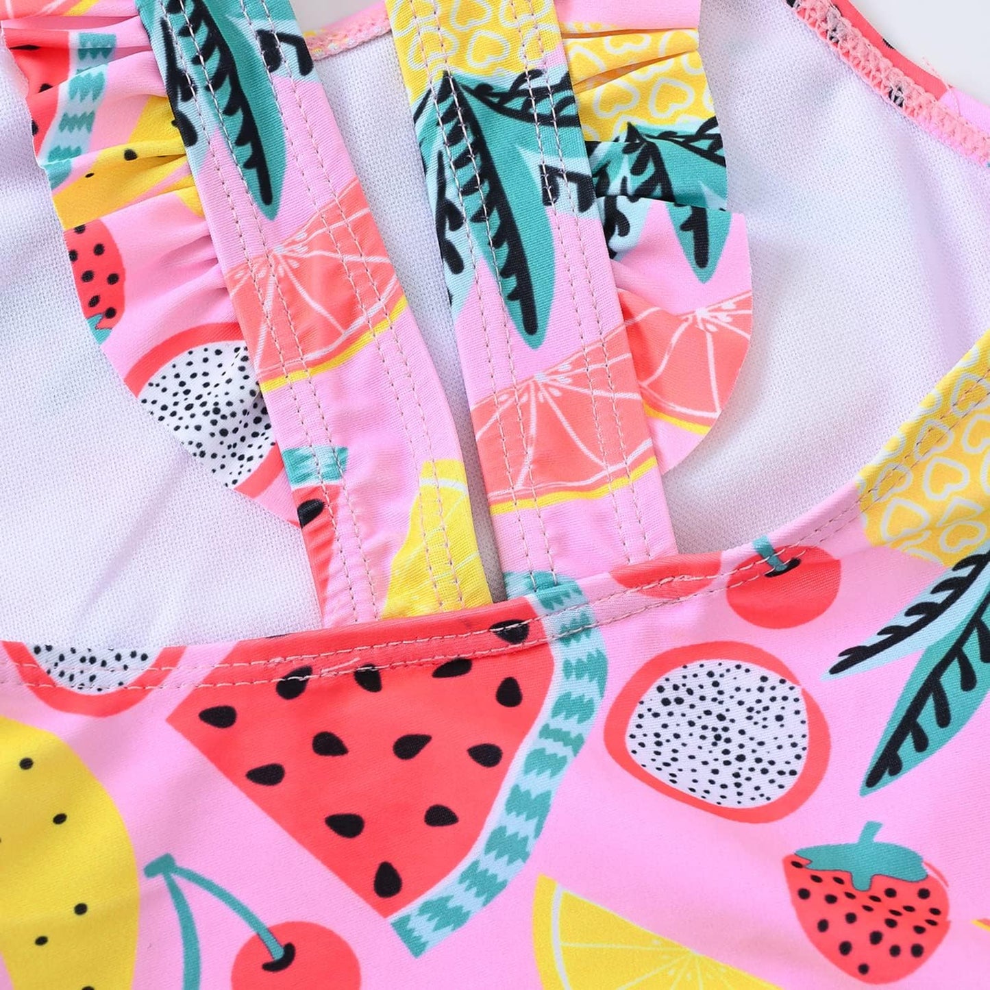 Baby Girl Swimsuit Cute One Piece Bathing Suit with Sun Protection Ruffles Swimwear (9M-6T)