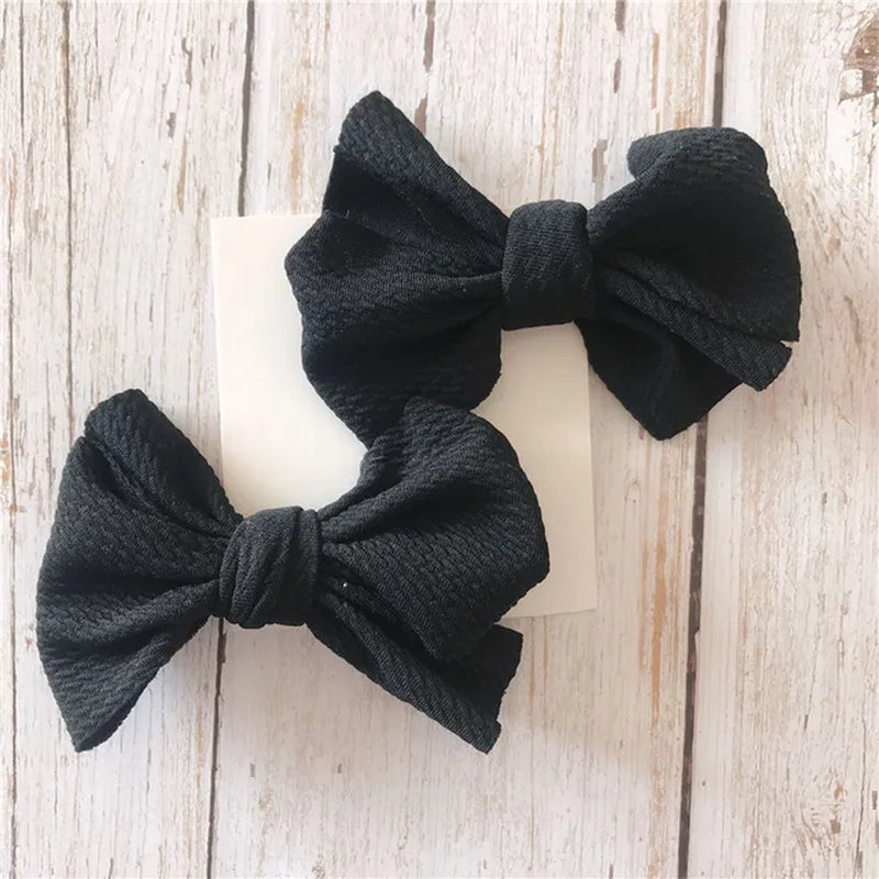 Baby Headwear Toddler Kids Hair Clip Baby Girls 2Pcs Hairbows Solid Color Bowknot Baby Cute Accessories 9 Colors Newest Trendy