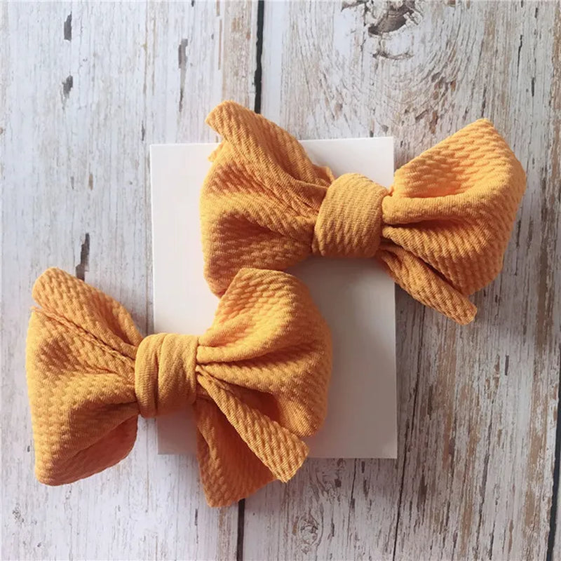 Baby Headwear Toddler Kids Hair Clip Baby Girls 2Pcs Hairbows Solid Color Bowknot Baby Cute Accessories 9 Colors Newest Trendy