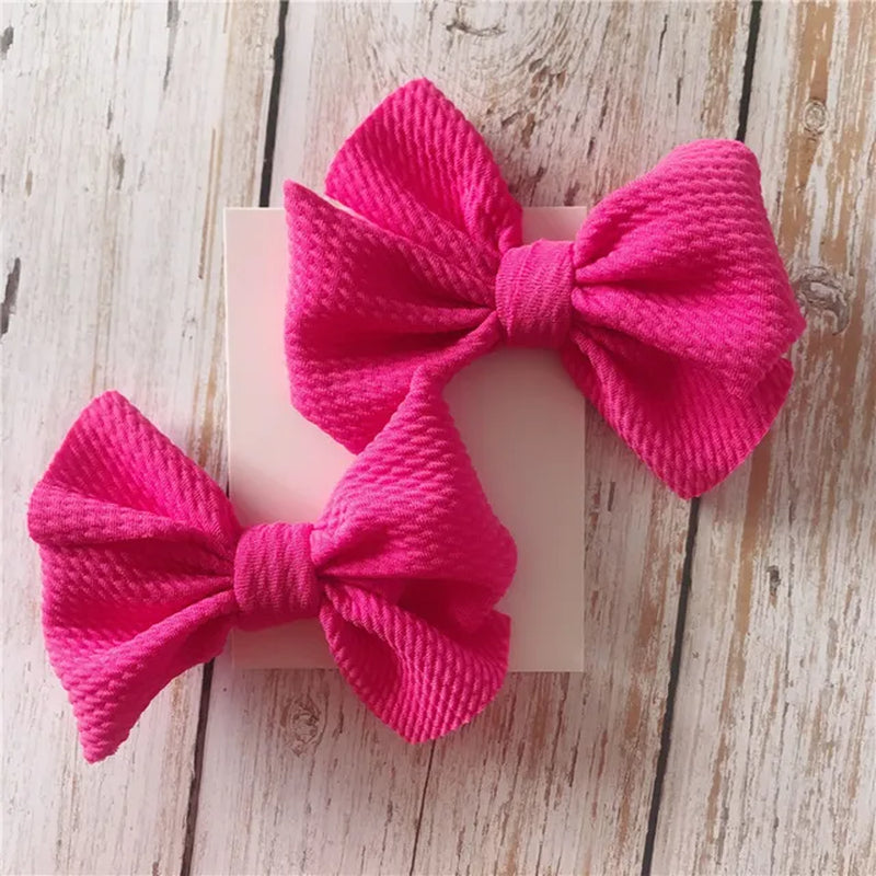 Baby Headwear Toddler Kids Hair Clip Baby Girls 2Pcs Hairbows Solid Color Bowknot Baby Cute Accessories 9 Colors Newest Trendy