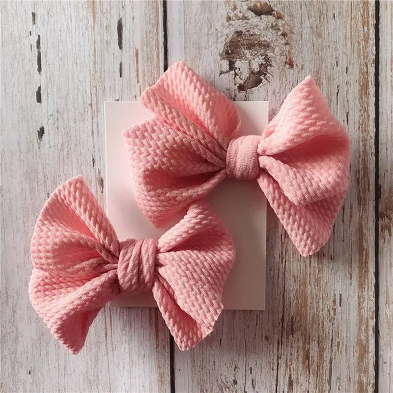 Baby Headwear Toddler Kids Hair Clip Baby Girls 2Pcs Hairbows Solid Color Bowknot Baby Cute Accessories 9 Colors Newest Trendy