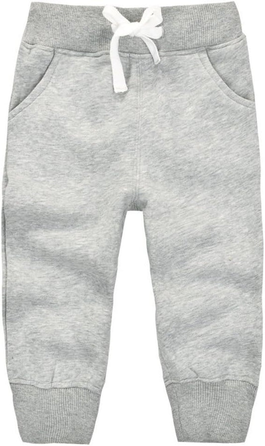 Unisex Toddler Jogger Pants Kids Cotton Elastic Waist Winter Baby Sweatpants Pants 1-5Years